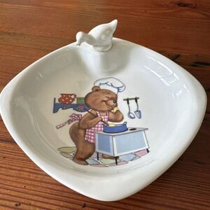 Vintage FD Chauvigny Child’s Porcelain Warming Dish WITH Stopper